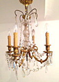 old french brass and crystal chandelier